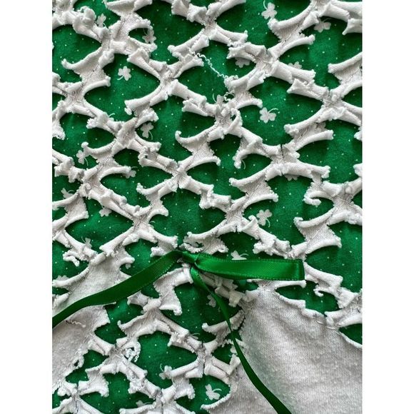 Vintage 90s Handmade Irish Shamrock Tee w Ribbon Large - Picture 6 of 11